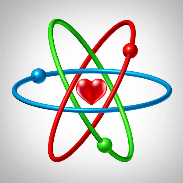 Love Physics Science Love Emotion Romance Inner Workings Attraction Nucleus — Stock Photo, Image