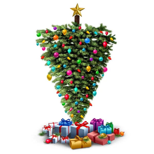 Upside Christmas Tree Festive Symbol Holy Trinity New Holiday Trend — Stock Photo, Image