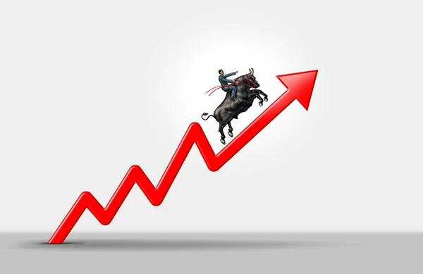 Record High Stock Market Financial Symbol Rising Upward Chart Arrow — Stock Photo, Image