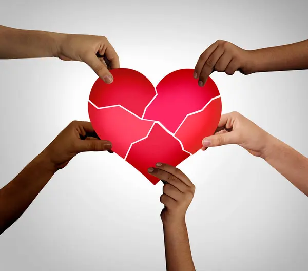 Valentine Community Unity Valentine Day Celebration Como Grupo Diversificado Pessoas — Fotografia de Stock