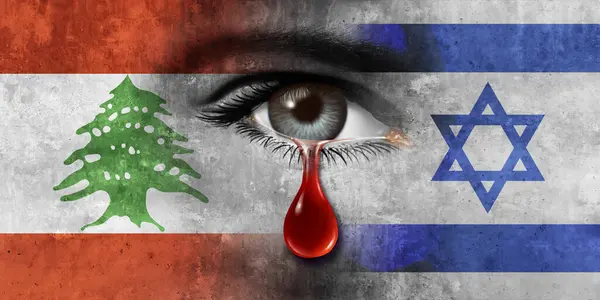 Crise Líbano Israel Como Conflito Geopolítico Tragédia Guerra Entre Povo — Fotografia de Stock