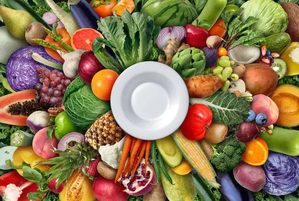 Mâncarea Unei Diete Sănătoase Simbol Nutrițional Unei Alegeri Alimentare Bază — Fotografie, imagine de stoc