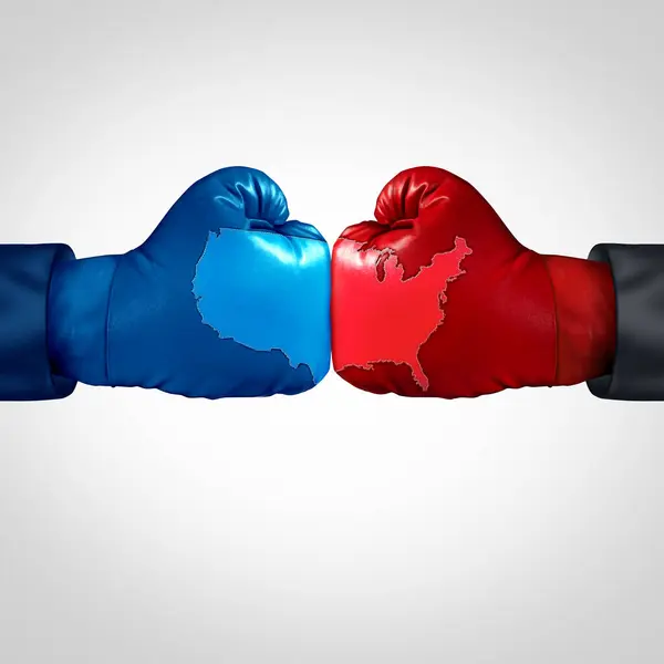 Election Division Divided American Partisan Rivarly Blue Left Wing Democrat — Stock Photo, Image
