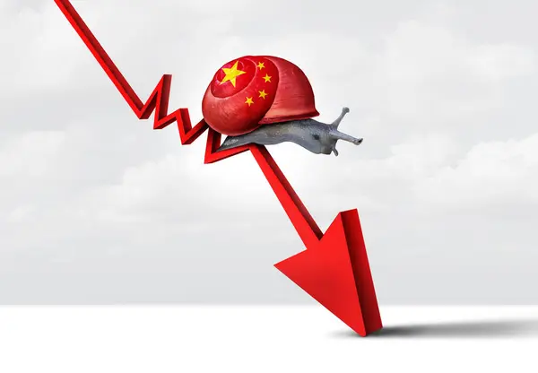 Cina Rallentare Economia Come Mercato Azionario Pechino Pigro Con Una — Foto Stock