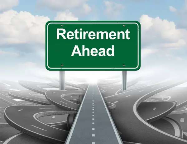 Retirement Ahead Estate Planning Financial Independence Pension Social Security Path — Stock Photo, Image