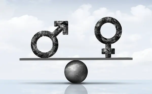 Gender Equality Social Balance Equal Rights Male Female Symbol Scale — Stock Photo, Image