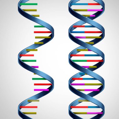 RNA And DNA concept as a deoxyribonucleic acid or a ribonucleic acid as biological molecules as a symbol of the evolution of life and genetic sequencing. clipart