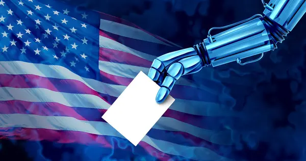 United States Vote Artificial Intelligence Elections American Technology Vote Robot — Stock Photo, Image