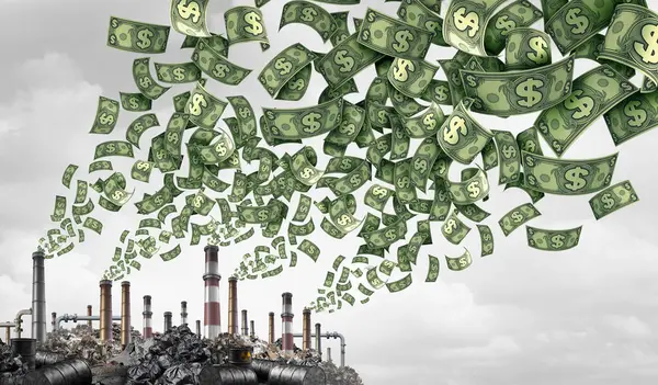 Carbon Emissions Tax Promote Decarbonization Reduction Greenhouse Gas Emission Problems — Stock Photo, Image