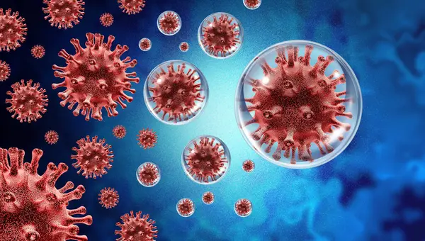 Inativação Vírus Como Uma Barreira Física Que Reveste Exterior Coronavírus — Fotografia de Stock