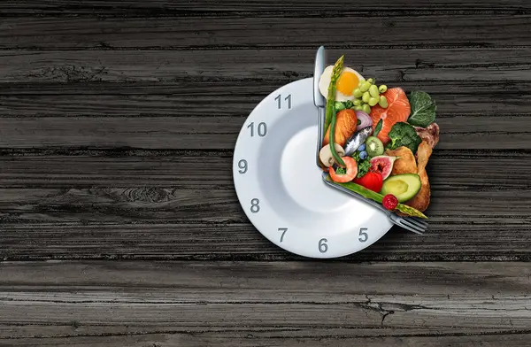 Time Restricted Eating Intermittent Fasting Caloric Restriction Diet Eating Schedule — Stock Photo, Image