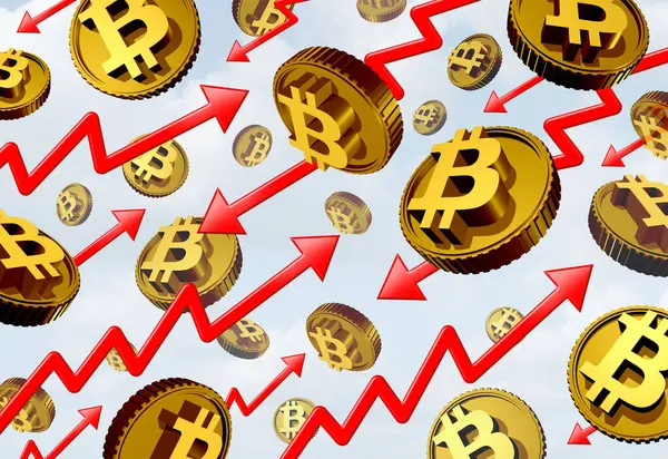Bitcoin Price Volatility Cryptocurrency Crypto Price Volatility Value Fluctuation Market — Stock Photo, Image