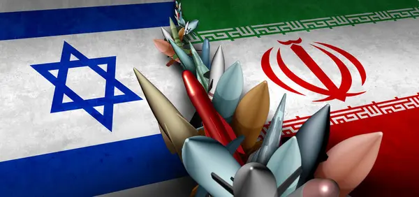 Iran Izrael Wojskowy Kryzys Konfrontacja Zbrojna Lub Izraelski Konflikt Prokurencyjny — Zdjęcie stockowe