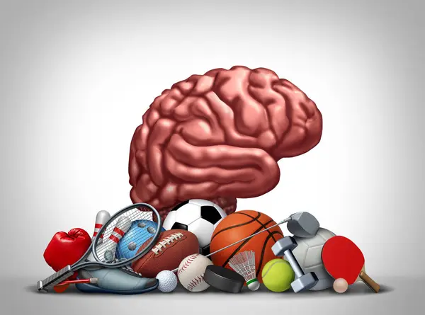 Ćwiczenia Siła Mózgu Jako Aktywność Fizyczna Uprawianie Sportu Lub Bieganie — Zdjęcie stockowe