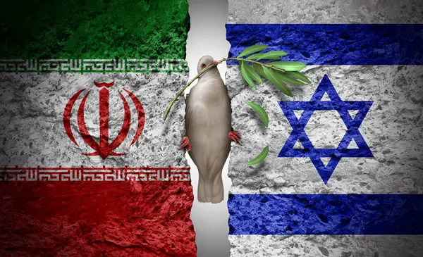 Die Krise Zwischen Dem Iran Und Israel Als Geopolitischer Konflikt Stockbild