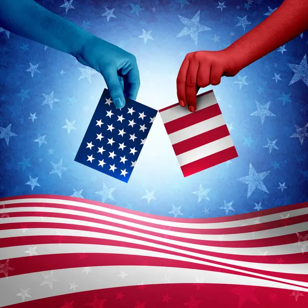 stock image United States Election with stars and stripes US presidential election as a symbol of American patriotism and culture in a voting year as conservative right and liberal left.