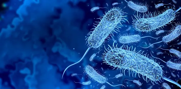 stock image Cholera Surge as an infectious disease and dangerous Bacteria outbreak and bacterial infection as a microscopic background as a medical health risk concept.