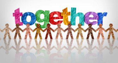 Unity In Diversity and Affirmative action as a coalition of different individuals representing inclusion or equal opportunity for employment equity as minority groups for fairness and social justice in a multicultural society. clipart