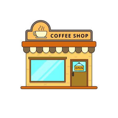 Coffee shop building vector illustration isolated on white background	