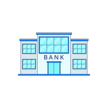 Bank building vector illustration in cartoon style isolated on white background	
