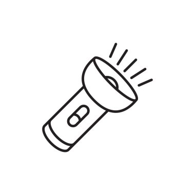 Flashlight icon with linear style. Simple flashlight vector illustration isolated on white background