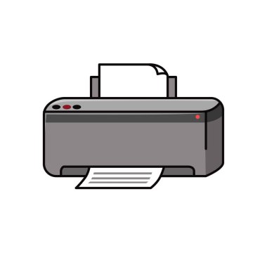 Printer vector illustration with cartoon style isolated on white background	