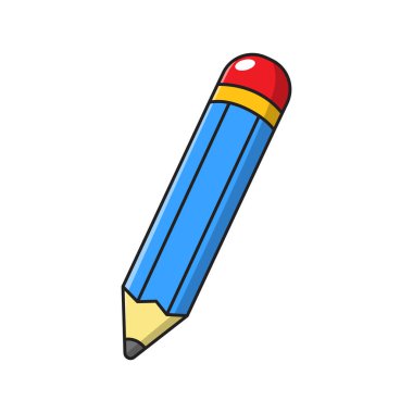 Pencil vector illustration with cartoon style isolated on white background	
