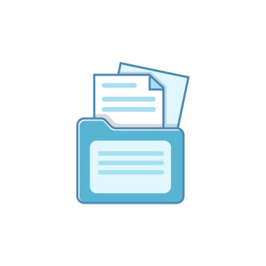 Folder file vector with blue and white color suitable for icon or illustration	