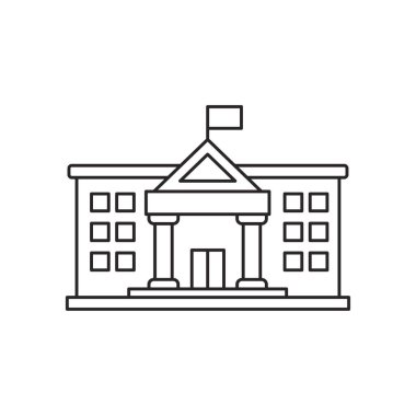 Town hall icon with linear style isolated on white background	