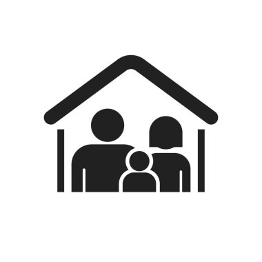Husband, wife and son vector in simple style suitable for family icon	