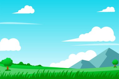 Field landscape vector in cartoon style suitable for background or illustration	