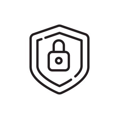 Security icon in linear style isolated on white background	