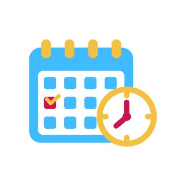 Schedule icon in flat style isolated on white background	