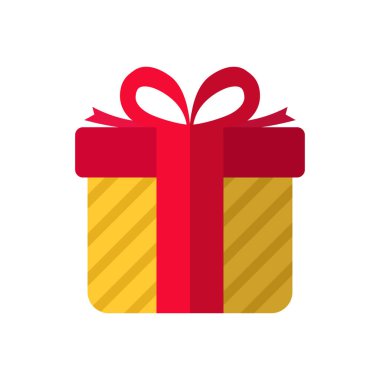 Gift box vector illustration in simple flat style isolated on white background. Gift box icon	