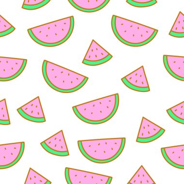 Seamless pattern of cute watermelon vector	