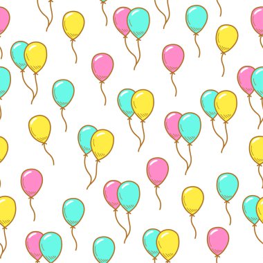 Seamless pattern of cute balloons vector illustration suitable for background	