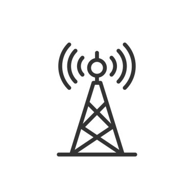 Transmitter icon in linear style isolated on white background