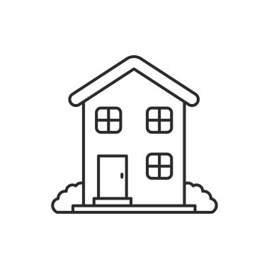 House icon in line style isolated on white background. Simple house vector illustration
