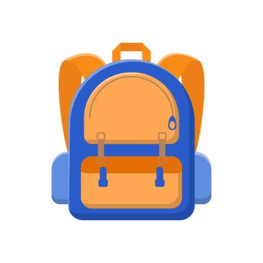 School bag vector illustration in flat style isolated on white background	