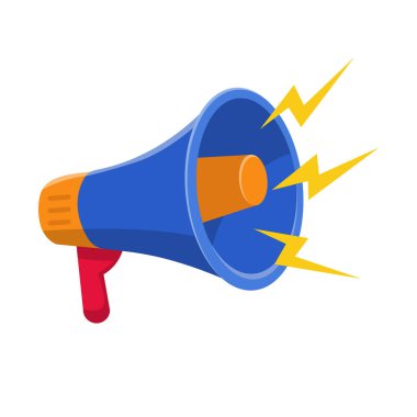 Megaphone vector illustration in flat style isolated on white background. Bullhorn icon