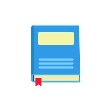 Single book vector in flat style and blue color isolated on white background	