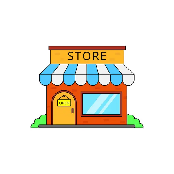 Store Cartoon Vector Illustration Isolated White Background — Image vectorielle