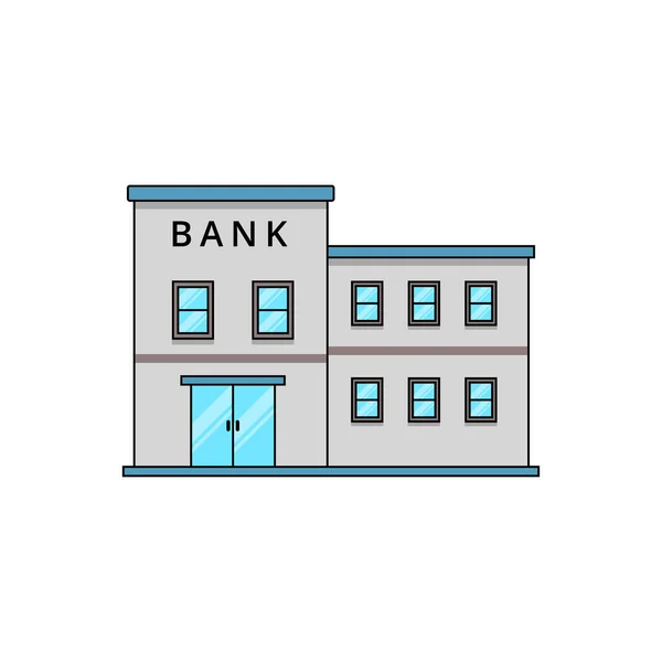 Bank Building Vector Illustration Cartoon Style Isolated White Background — Stock vektor