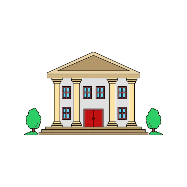 City Hall Building Vector Illustration Isolated White Background — Wektor stockowy