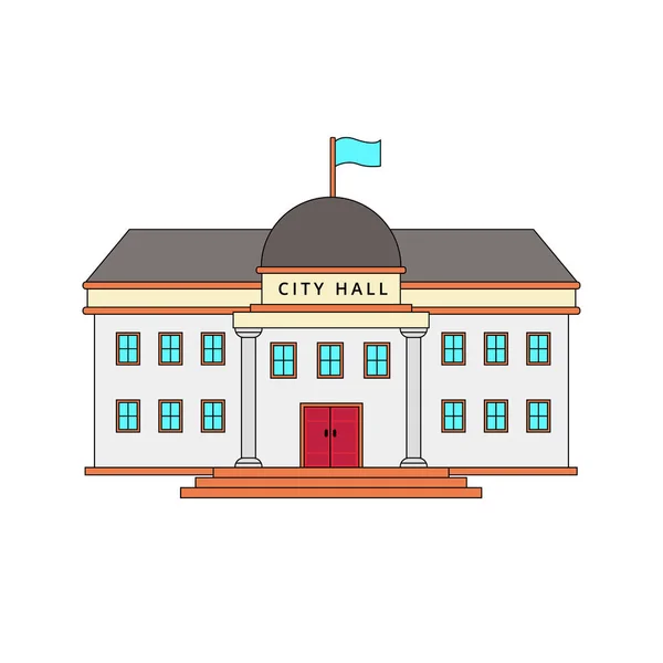 City Hall Building Vector Illustration Isolated White Background — Stock vektor