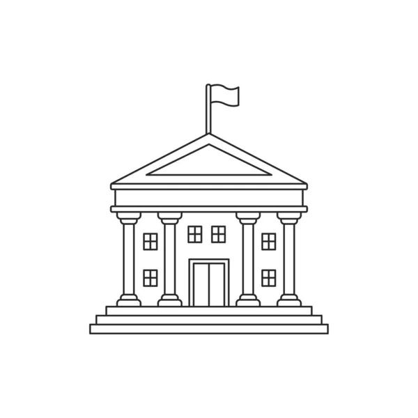 City Hall Building Vector Illustration Simple Line Art Style Isolated — Stock vektor