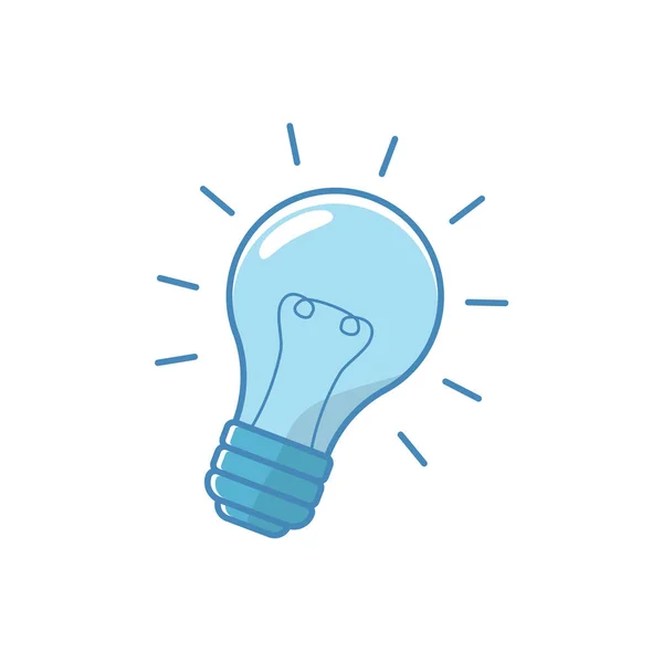 Glühbirnenvektor Mit Blauer Und Weißer Farbe Für Ideensymbol Oder Illustration — Stockvektor