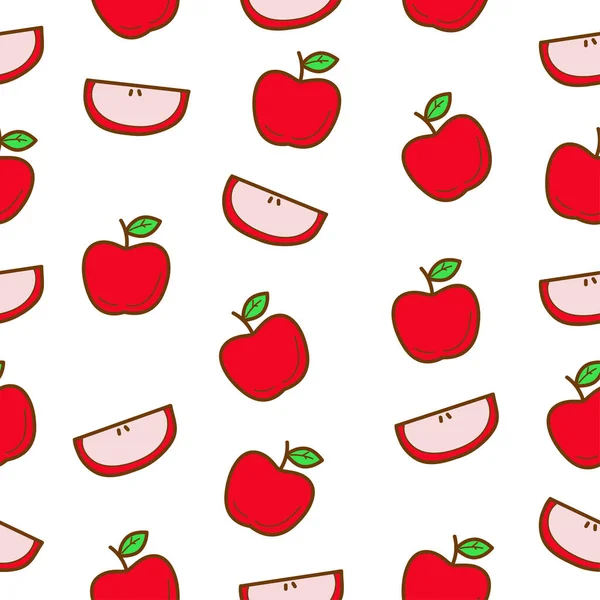 Cute Apple Seamless Pattern Colorful Design Suitable Background Wallpaper — Vetor de Stock