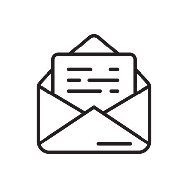 Mail icon in linear style isolated on white background. Simple envelope vector illustration	