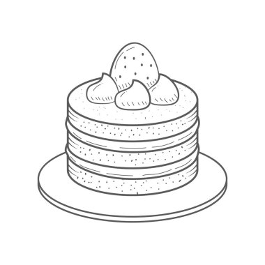 Shortcake sketch vector illustration isolated on white background	